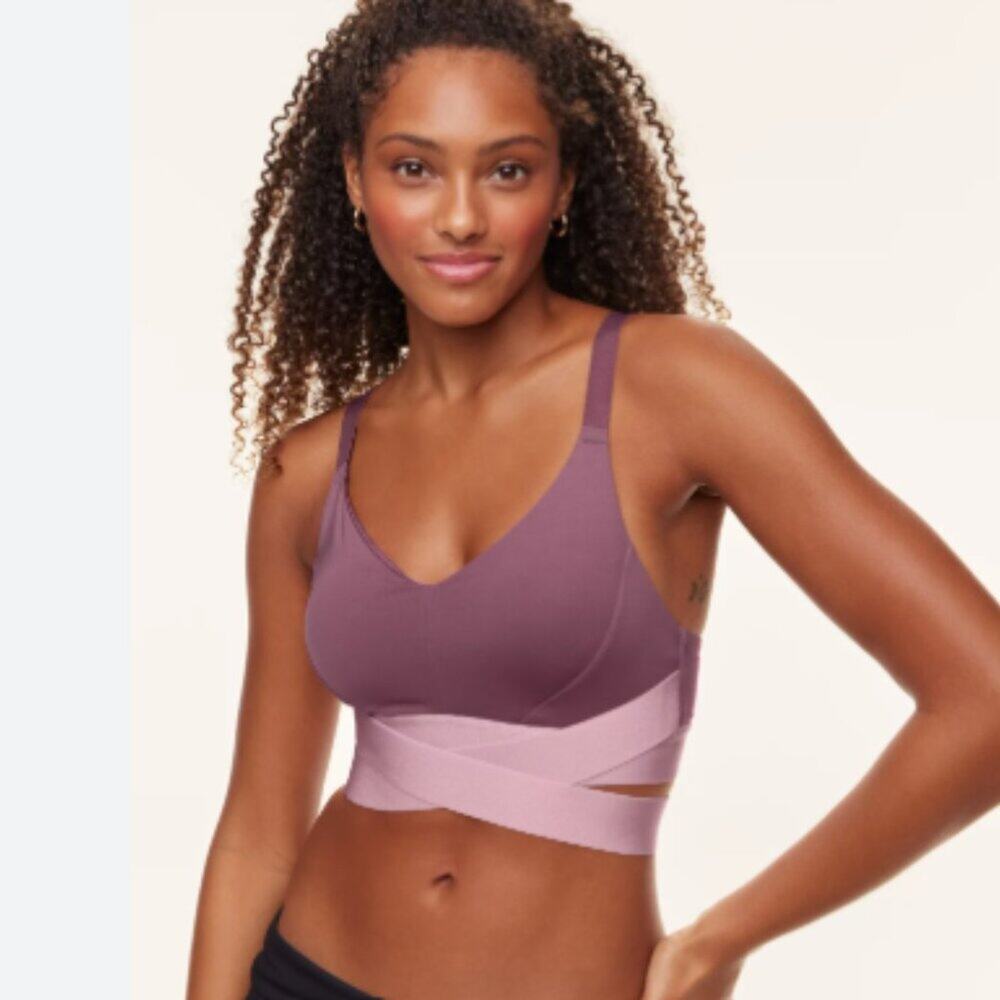 NWOT Adore Me Maven Contour Dark Purple High Impact Sports Bra Size XL